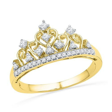 10K Yellow-gold 0.20CTW DIAMOND FASHION RING