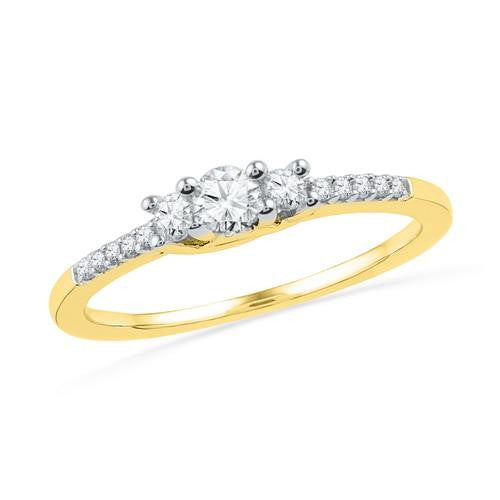 10K Yellow-gold 0.25CTW DIAMOND FASHION RING