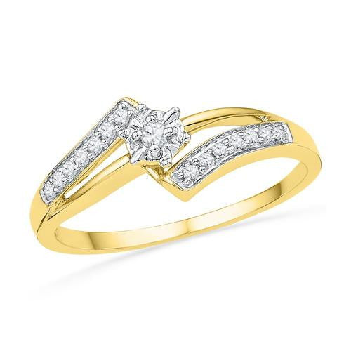 10K Yellow-gold 0.10CTW DIAMOND FASHION RING