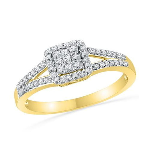 10K Yellow-gold 0.25CTW DIAMOND FASHION RING