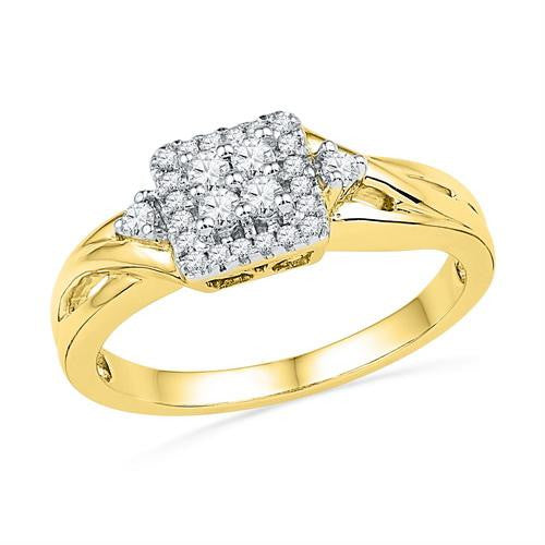 10K Yellow-gold 0.25CTW DIAMOND FASHION RING