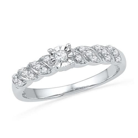 10KT White Gold 0.20CTW DIAMOND FASHION RING