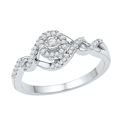 10KT White Gold 0.20CTW DIAMOND FASHION RING