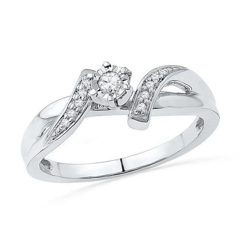 10KT White Gold 0.10CTW DIAMOND FASHION RING