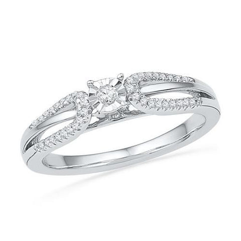 10KT White Gold 0.16CTW DIAMOND FASHION RING