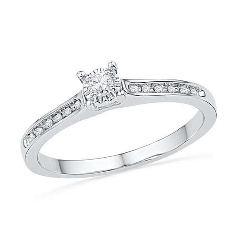 10KT White Gold 0.10CTW DIAMOND FASHION RING