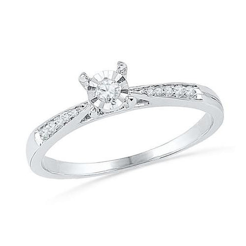 10KT White Gold 0.10CTW DIAMOND FASHION RING