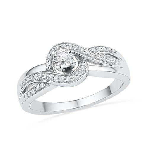 10KT White Gold 0.20CTW DIAMOND FASHION RING