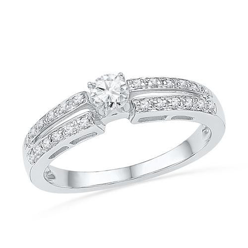 10KT White Gold 0.25CTW DIAMOND FASHION RING