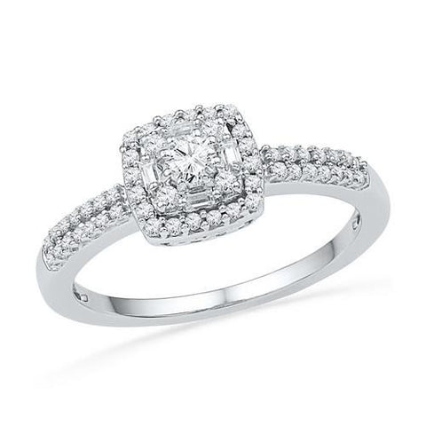 10KT White Gold 0.36CTW DIAMOND FASHION RING