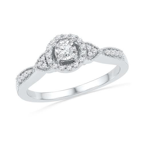 10KT White Gold 0.20CTW DIAMOND FASHION RING