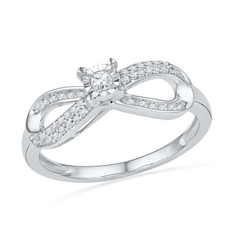 10KT White Gold 0.20CTW DIAMOND FASHION RING