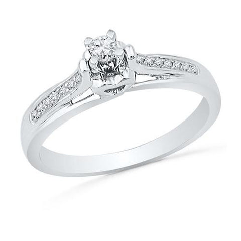 10KT White Gold 0.16CTW DIAMOND FASHION RING