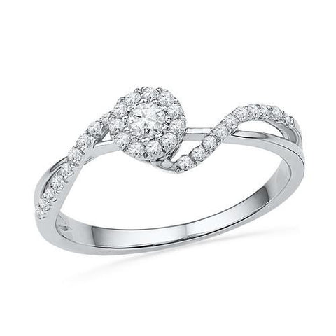 10KT White Gold 0.25CTW DIAMOND FASHION RING