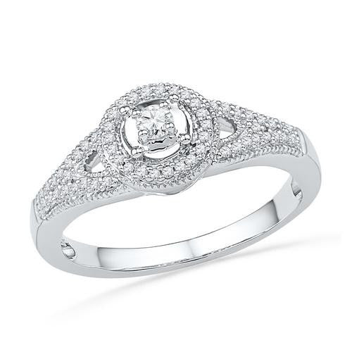 10KT White Gold 0.25CTW DIAMOND FASHION RING