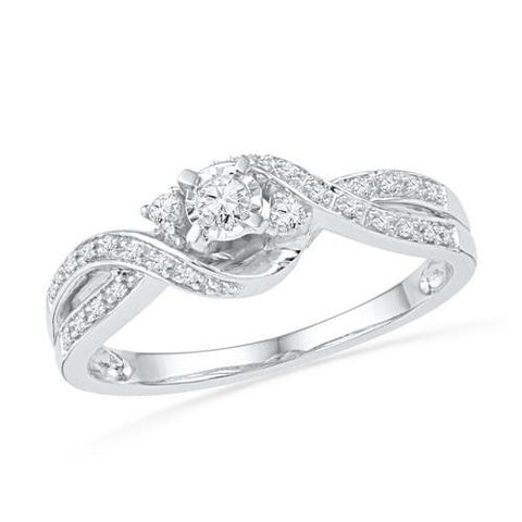 10KT White Gold 0.16CTW DIAMOND FASHION RING