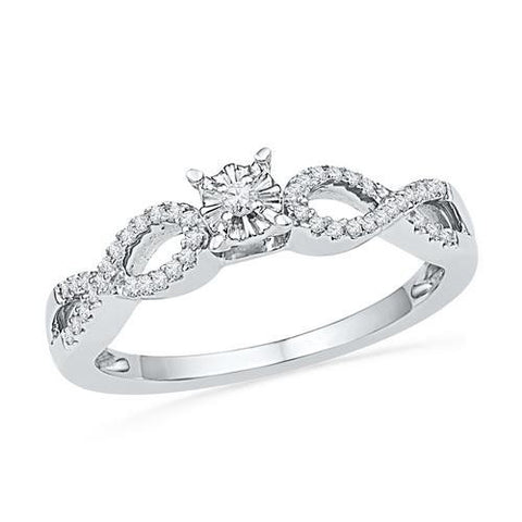 10KT White Gold 0.16CTW DIAMOND FASHION RING