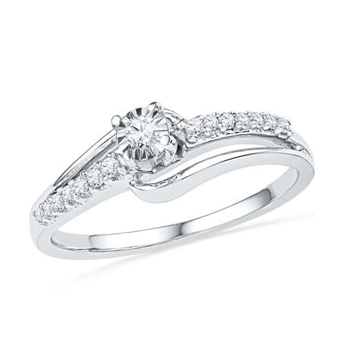 10KT White Gold 0.20CTW DIAMOND FASHION RING