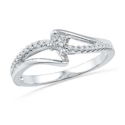 10KT White Gold 0.16CTW DIAMOND FASHION RING