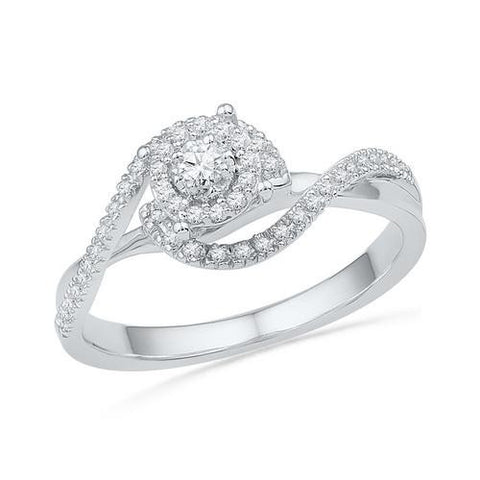 10KT White Gold 0.20CTW DIAMOND FASHION RING