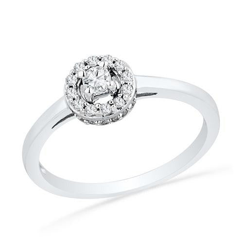 10KT White Gold 0.25CTW DIAMOND FASHION RING