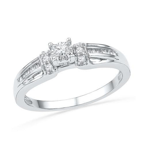 10KT White Gold 0.20CTW DIAMOND FASHION RING