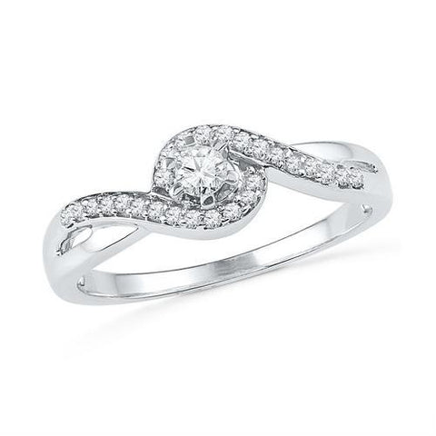 10KT White Gold 0.20CTW DIAMOND FASHION RING