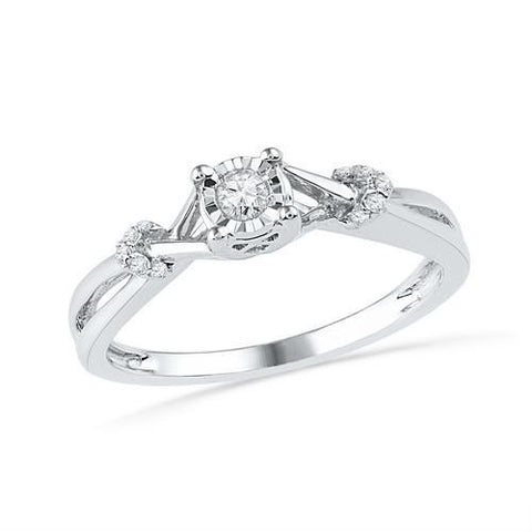 10KT White Gold 0.10CTW DIAMOND FASHION RING