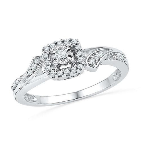 10KT White Gold 0.16CTW DIAMOND FASHION RING