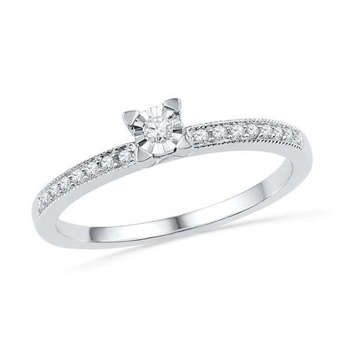 10KT White Gold 0.16CTW DIAMOND FASHION RING