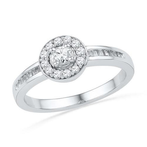 10KT White Gold 0.33CTW DIAMOND FASHION RING