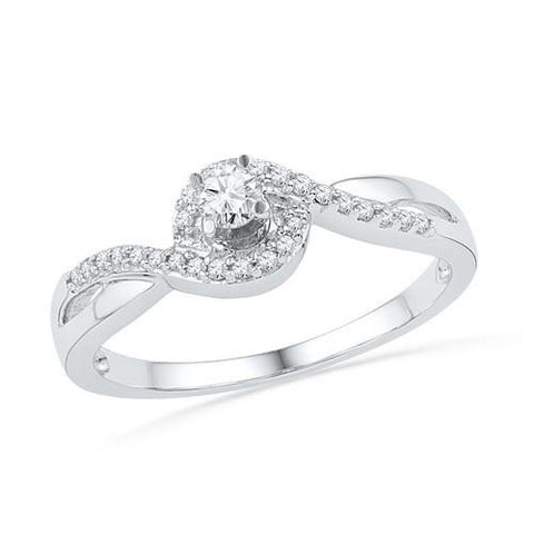 10KT White Gold 0.20CTW DIAMOND FASHION RING