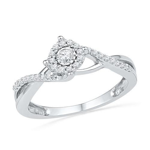 10KT White Gold 0.20CTW DIAMOND FASHION RING