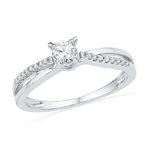 10KT White Gold 0.25CTW DIAMOND FASHION RING