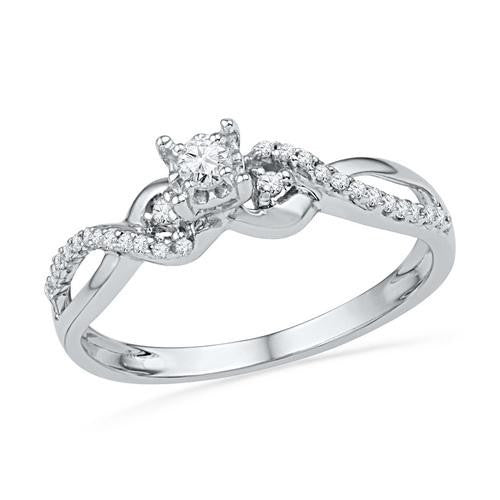 10KT White Gold 0.25CTW DIAMOND FASHION RING