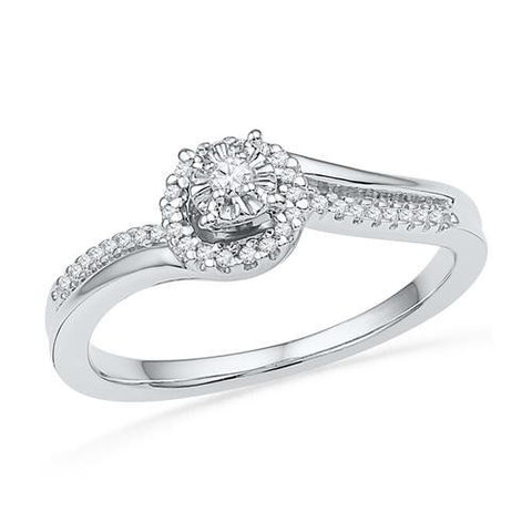 10KT White Gold 0.16CTW DIAMOND FASHION RING