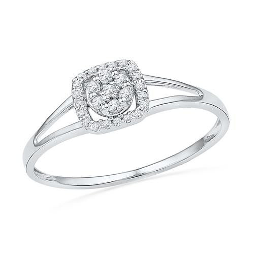 10KT White Gold 0.10CTW DIAMOND FASHION RING