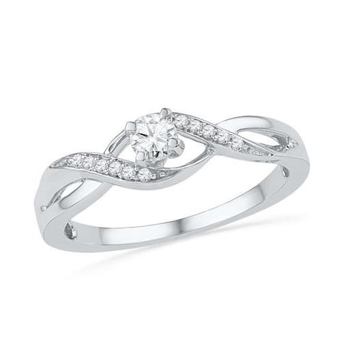 10KT White Gold 0.16CTW-DIA FASHION RING