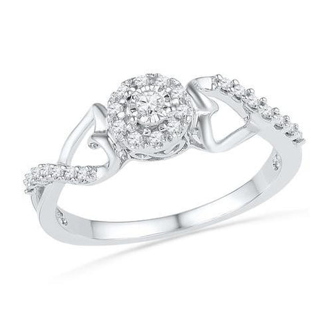 10KT White Gold 0.16CTW DIAMOND FASHION RING