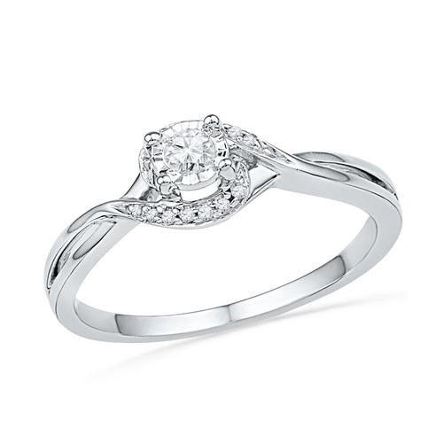 10KT White Gold 0.10CTW DIAMOND FASHION RING