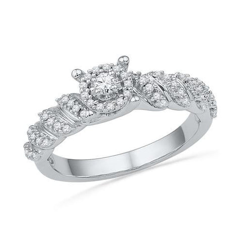 10KT White Gold 0.30CTW DIAMOND FASHION RING