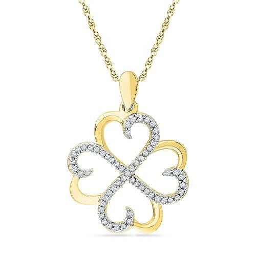 10K Yellow-gold 0.20CTW DIAMOND FASHION PENDANT