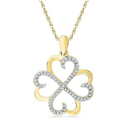 10K Yellow-gold 0.20CTW DIAMOND FASHION PENDANT