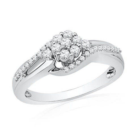 10KT White Gold 0.33CTW DIAMOND FASHION RING