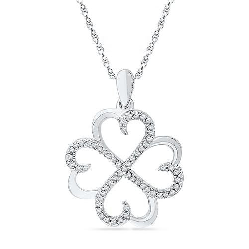 10KT White Gold 0.20CTW DIAMOND FASHION PENDANT