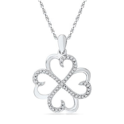 10KT White Gold 0.20CTW DIAMOND FASHION PENDANT