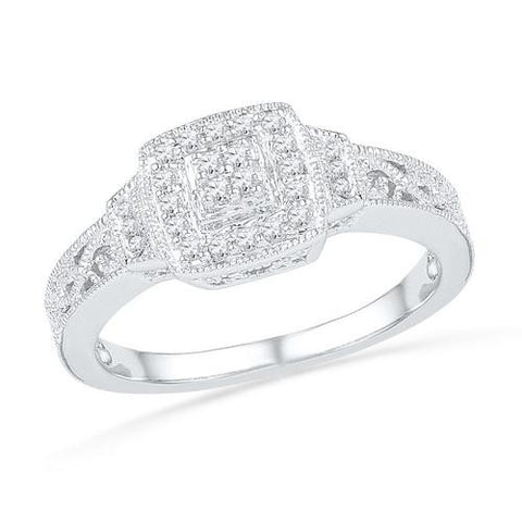 10KT White Gold 0.20CTW DIAMOND FASHION RING