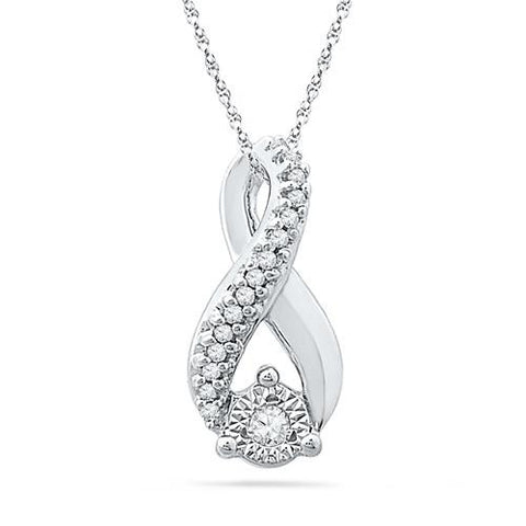 10KT White Gold 0.10CTW DIAMOND FASHION PENDANT