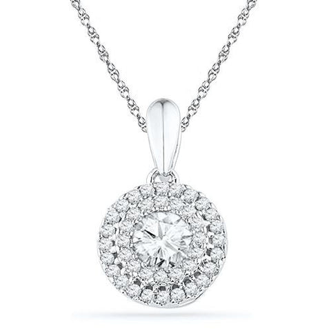 10KT White Gold 0.50CTW DIAMOND FASHION PENDANT