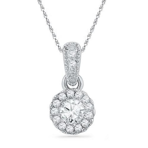 10KT White Gold 0.25CTW DIAMOND FASHION PENDANT